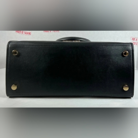 Michael Kors Hamilton Black Leather Sholder Bag Satchel - Picture 3 of 8